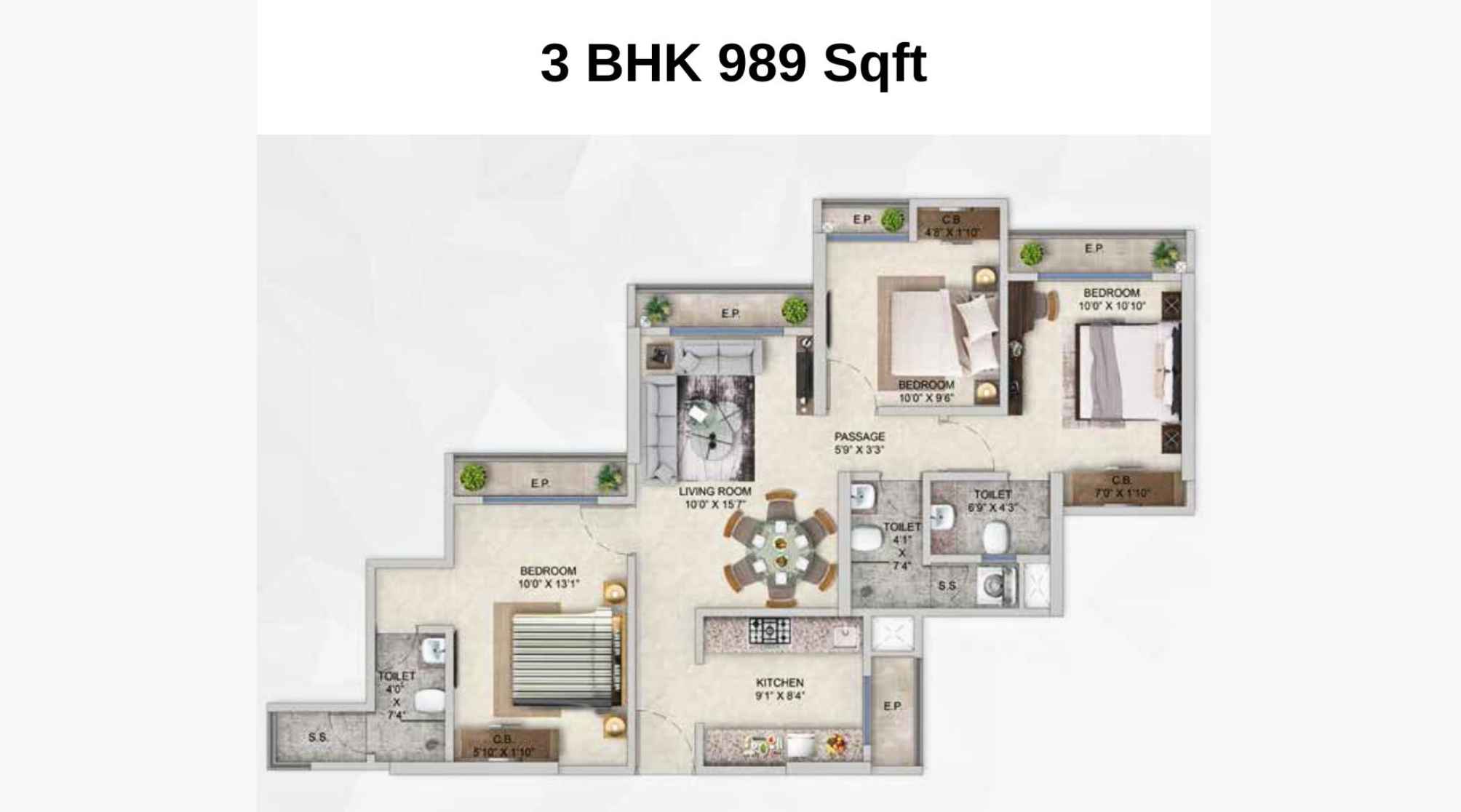 Mahavir-Square-Floor-Plan-Wing-A-3-BHK-989-Sqft
