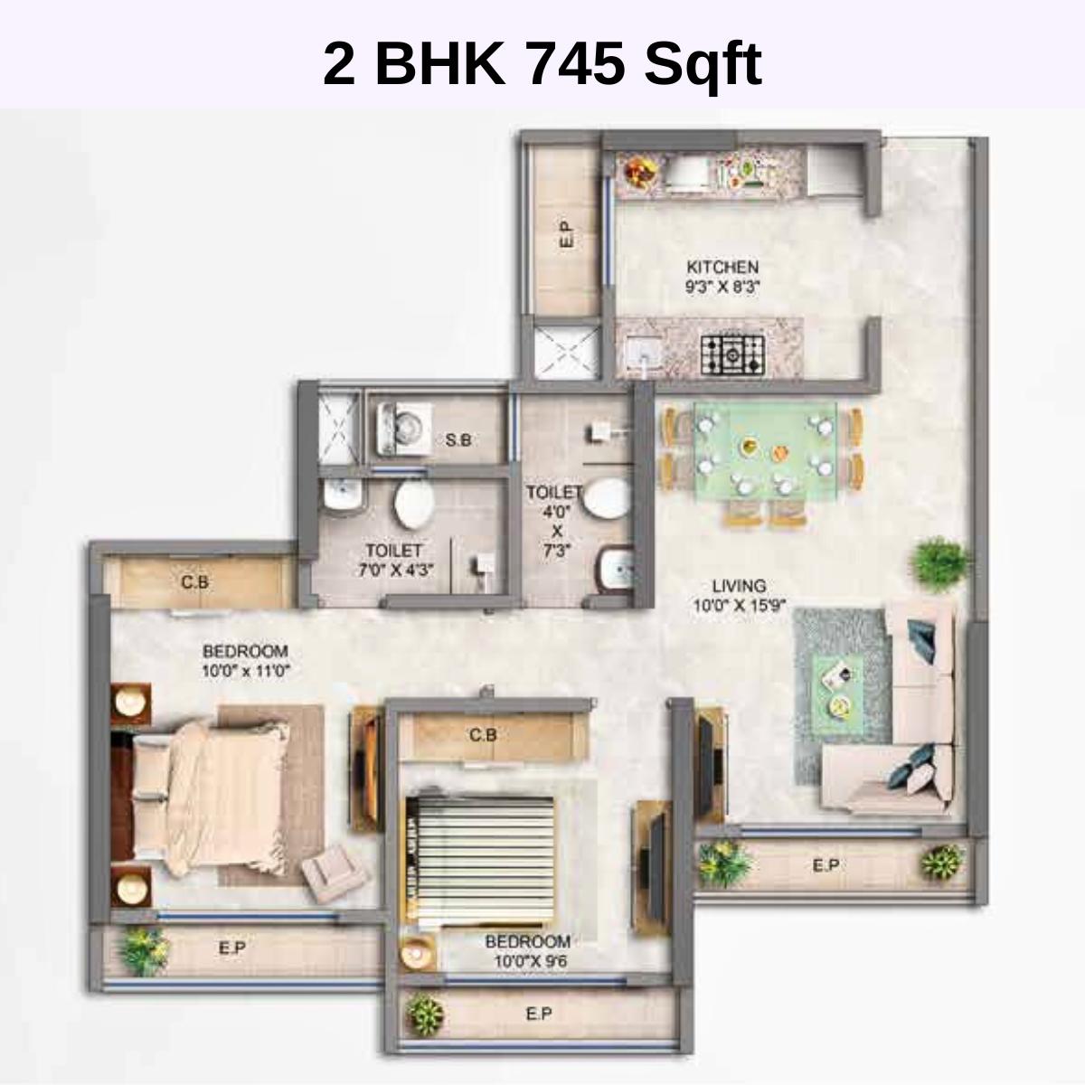 Mahavir-Square-Floor-Plan-Wing-B-2-BHK-745-Sqft