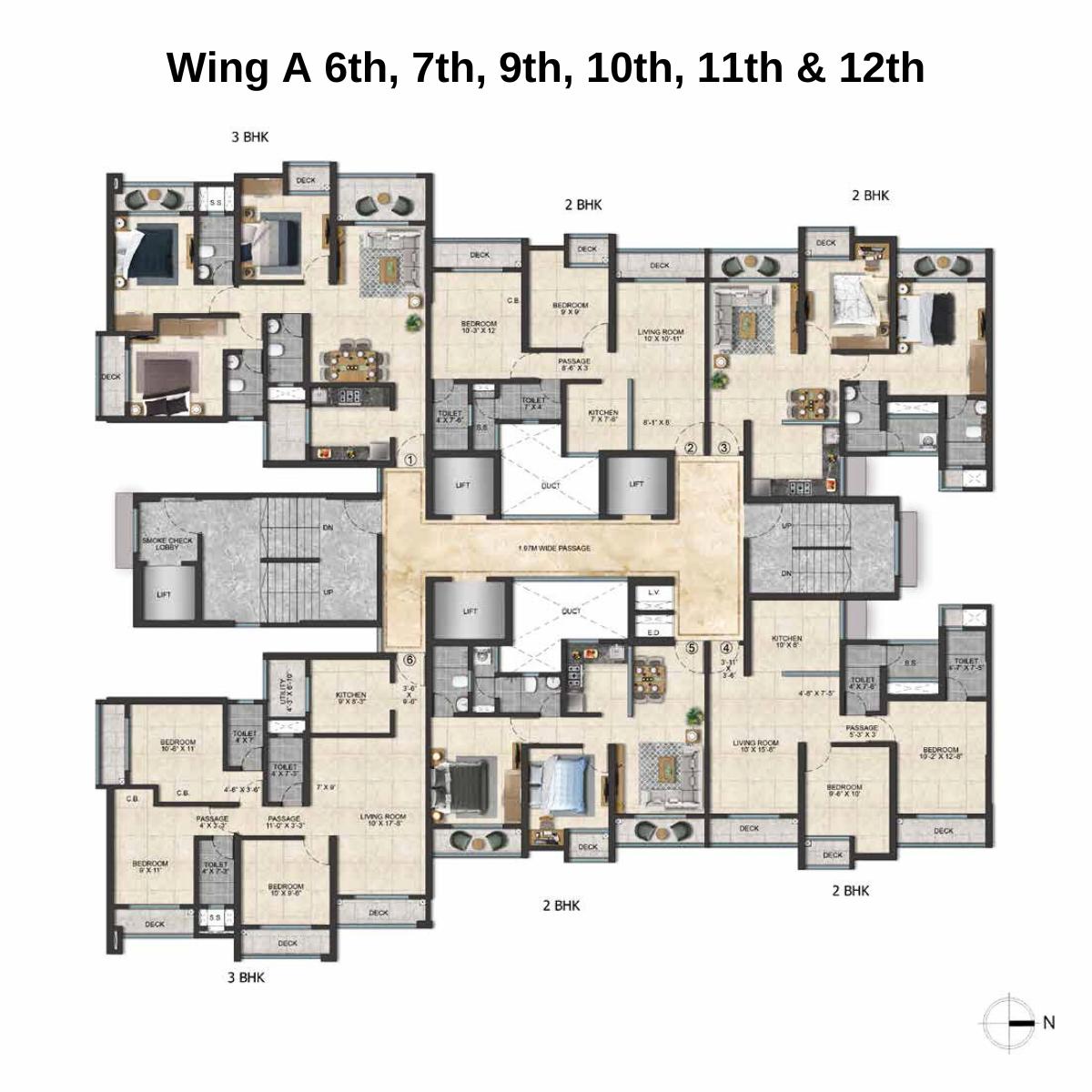 Mahavir-Square-Floor-Plan-Wing-A-6th-7th-9th-10th-11th-12th